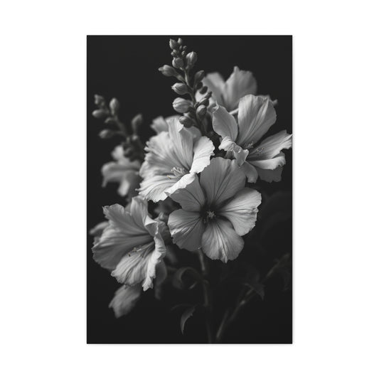 Classic Wildflower Cluster in Monochrome Wall Art & Canvas Prints