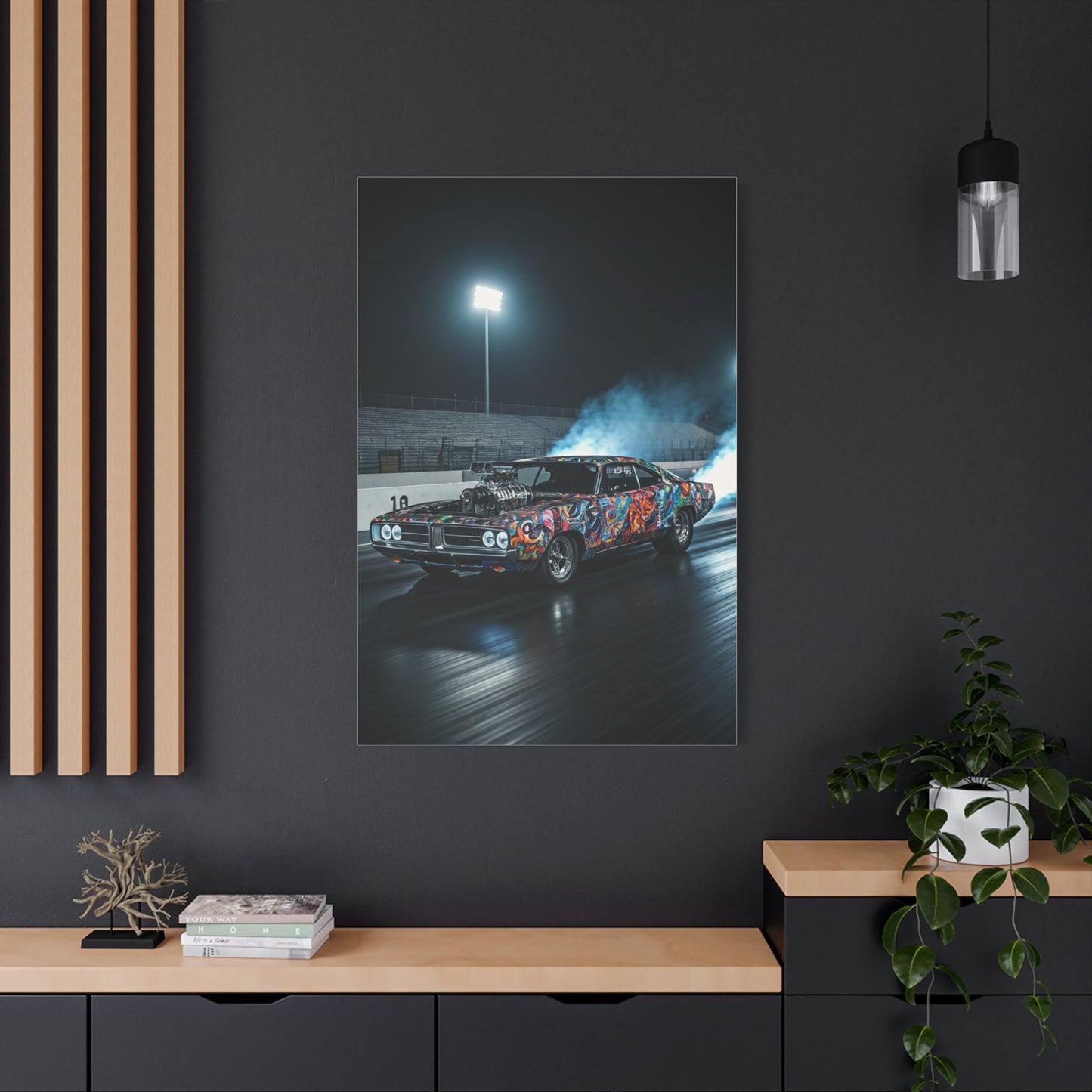 1970 Dodge Charger R/T Supercharged Night Drag Assault Wall Art & Canvas Prints