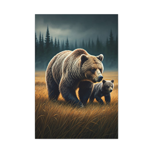 Mother and Cub Golden Meadow Wall Art & Canvas Prints