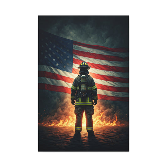 Firelit Patriot Soldier Legacy Wall Art & Canvas Prints