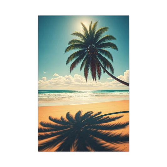 Palm Shadow Serenity Beach Wall Art & Canvas Prints