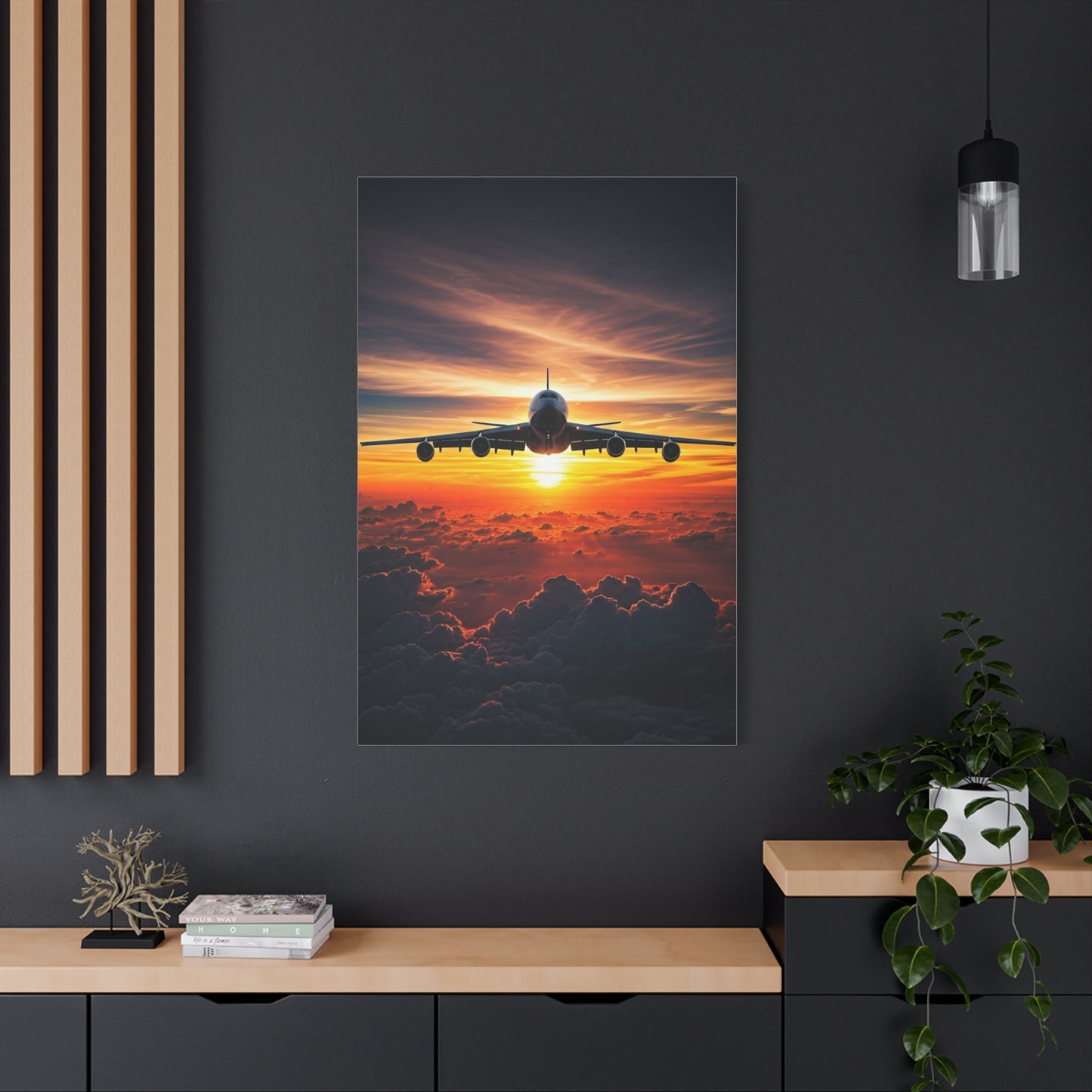Sunset Flight Above the Clouds Wall Art & Canvas Prints