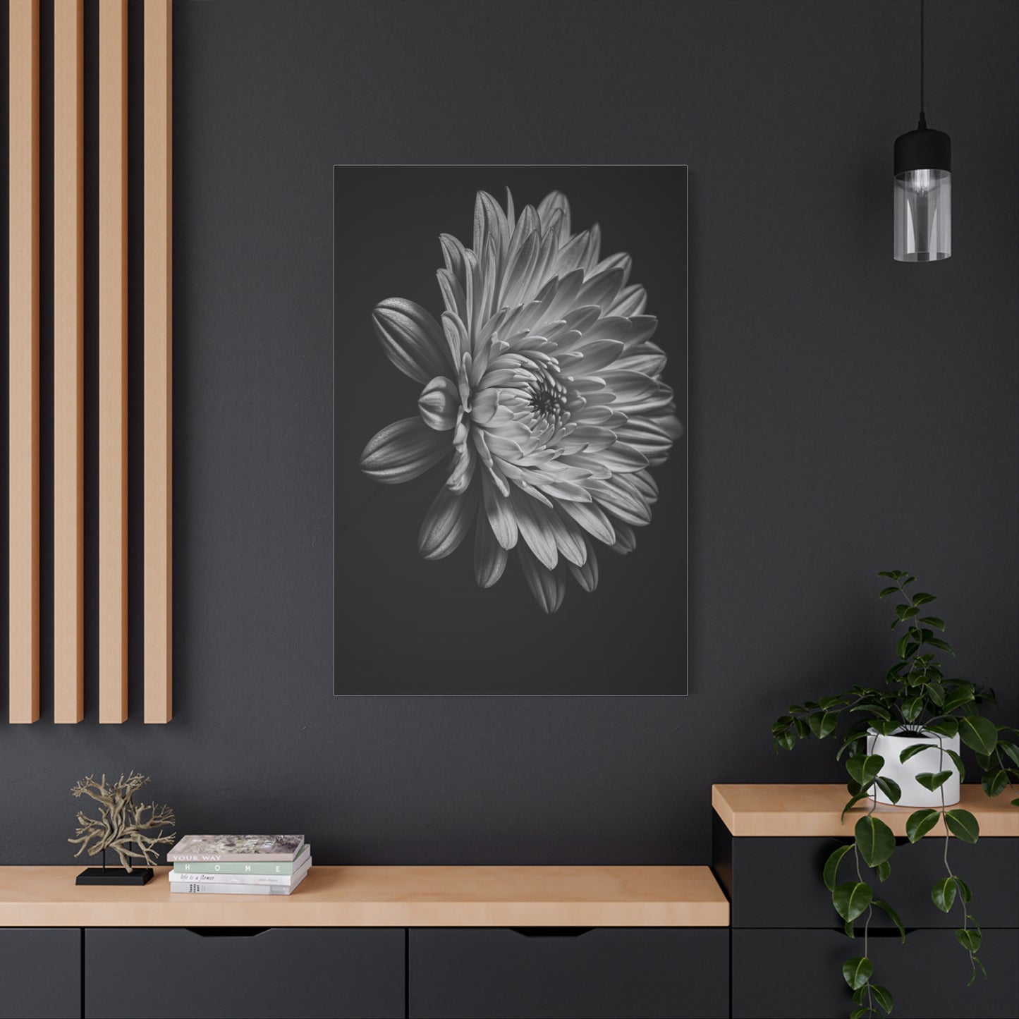 Side Profile Dahlia Bloom Wall Art & Canvas Prints