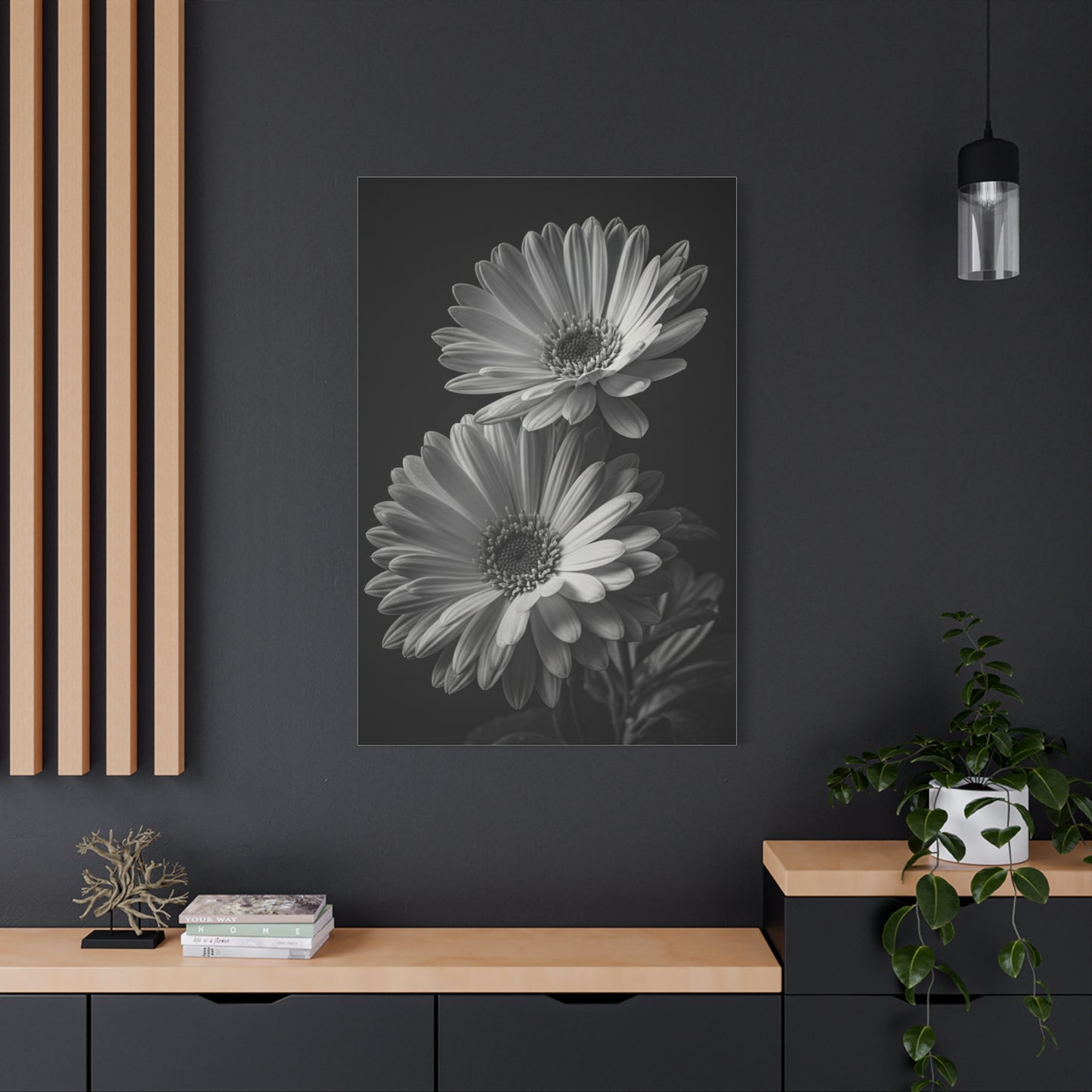 Timeless Gerbera Duo Monochrome Wall Art & Canvas Prints
