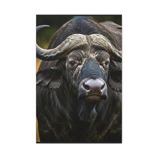 Mud-Covered Water Buffalo Close-Up Wall Art & Canvas Print