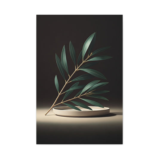 Minimal Olive Branch Botanical Wall Art & Canvas Prints