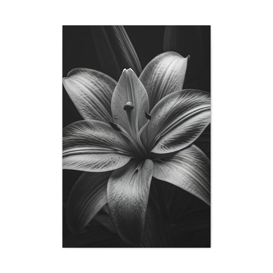 Monochrome Lily Bloom Wall Art & Canvas Prints