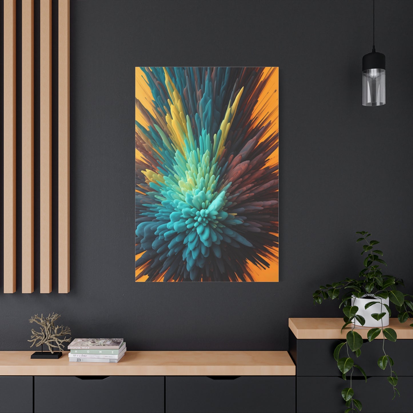 Teal Energy Bloom Abstract Wall Art & Canvas Prints