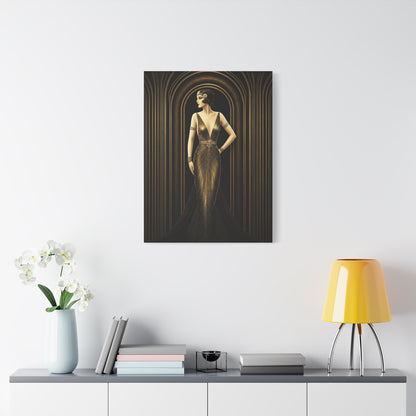 Golden Archway Elegance Woman Wall Art & Canvas Prints