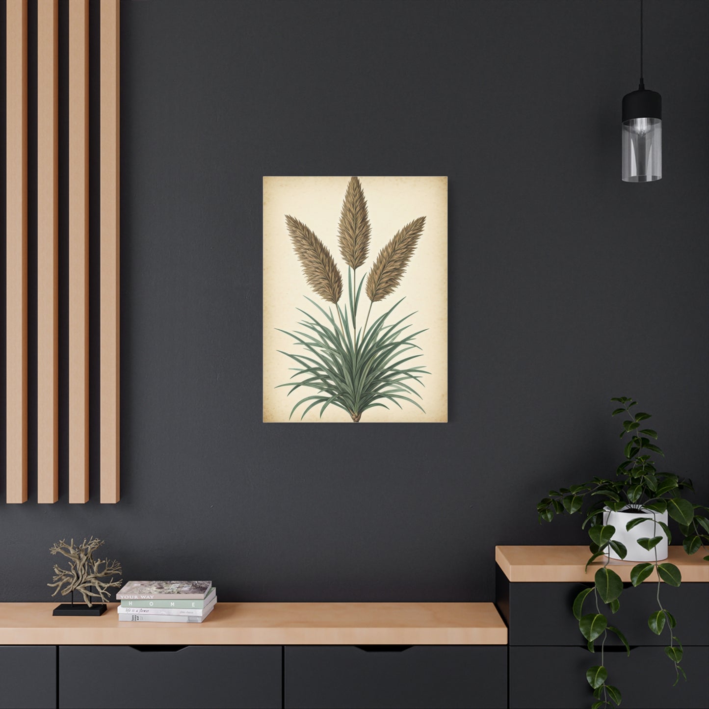 Wild Grass and Seed Heads Illustration Wall Art & Canvas Prints