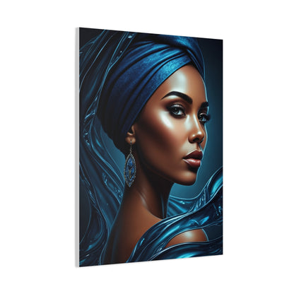 Blue Silk Elegance Portrait Wall Art & Canvas Prints