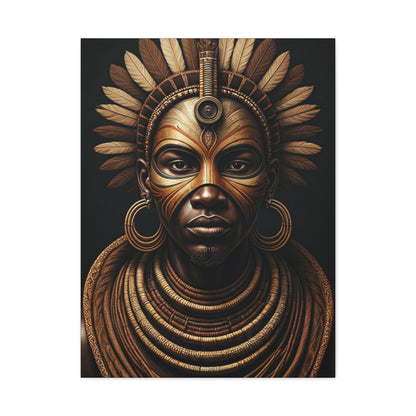 Golden Tribal Empress Portrait Wall Art & Canvas Prints