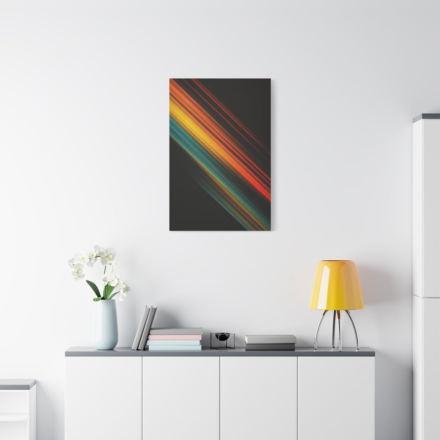 Multicolor Diagonal Energy Abstract Wall Art & Canvas Prints