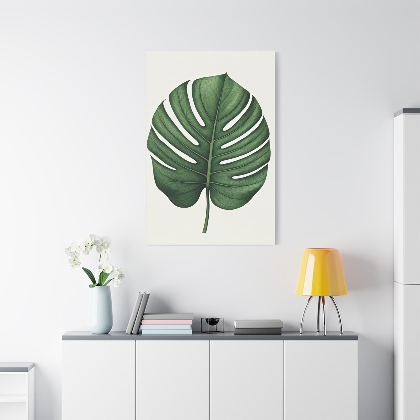 Monstera Leaf Illustration Wall Art & Canvas Prints
