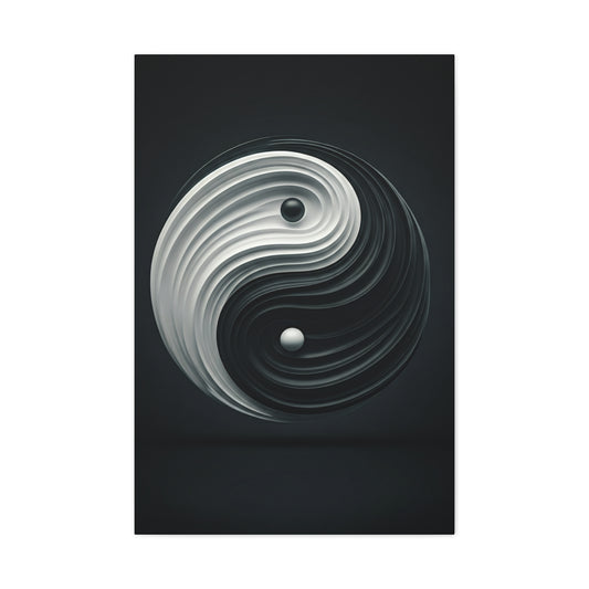 Monochrome Yin Yang Energy Wall Art & Canvas Prints