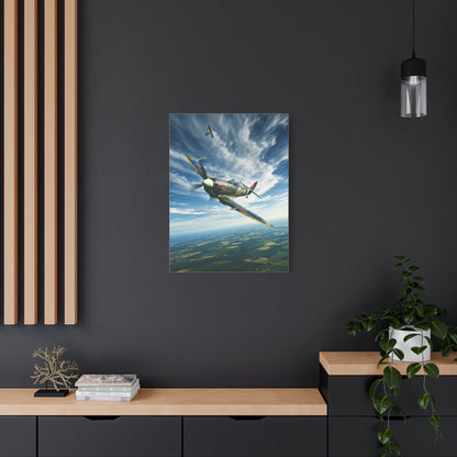 Vintage Warbird Flight Over Open Fields Wall Art & Canvas Prints