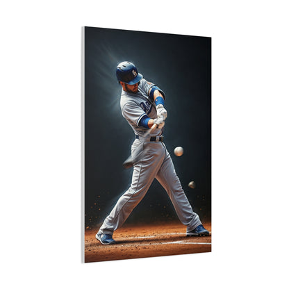 Baseball Impact Swing Close Action Wall Art & Canvas Prints