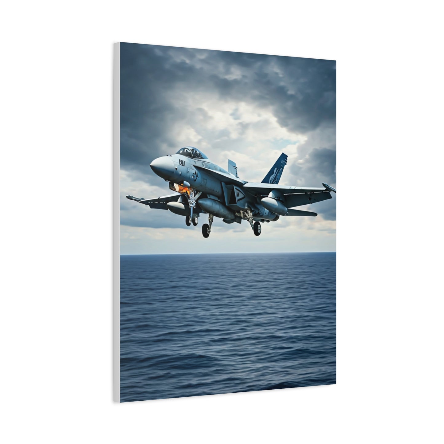 Fighter Jet Above Open Sea Wall Art & Canvas Prints
