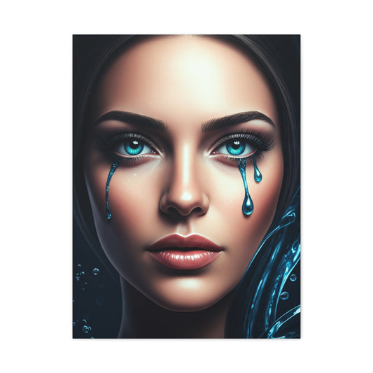 Blue Tears Portrait Wall Art & Canvas Prints