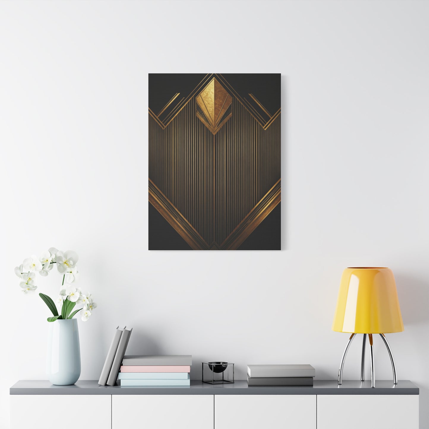 Golden Deco Crown Geometry Wall Art & Canvas Prints