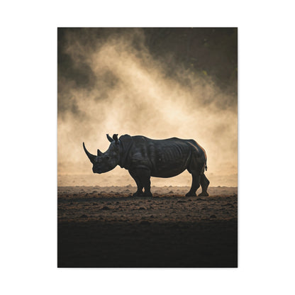 Rhino in Golden Dust Wilderness Wall Art & Canvas Prints