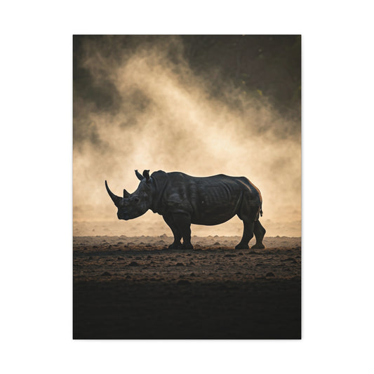 Rhino in Golden Dust Wilderness Wall Art & Canvas Prints