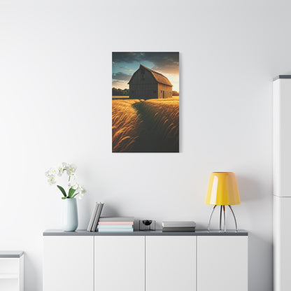 Harvest Field Barn at Sunset Wall Art & Canvas Prints