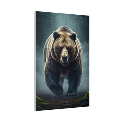 Charging Grizzly Through Mist Wall Art & Canvas Prints