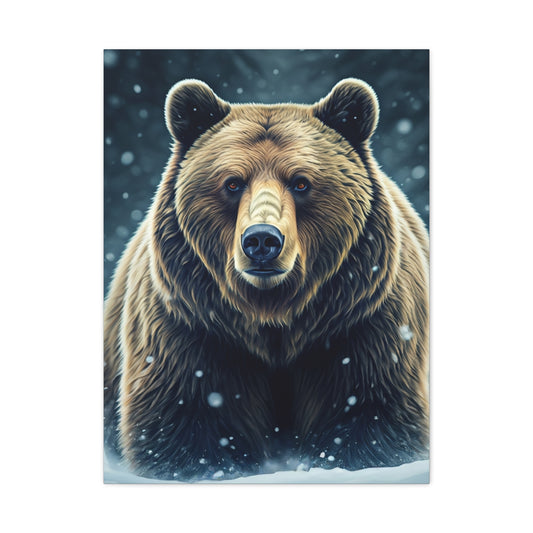 Winter Storm Grizzly Bear Portrait Wall Art & Canvas Prints