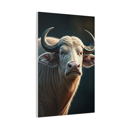 White Water Buffalo Portrait with Soft Glowing Light Wall Art & Canvas Print