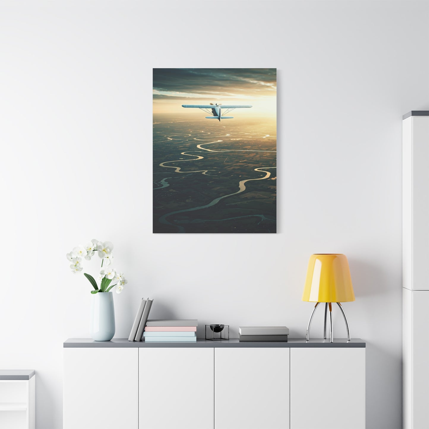 Golden River Flight Horizon Wall Art & Canvas Prints