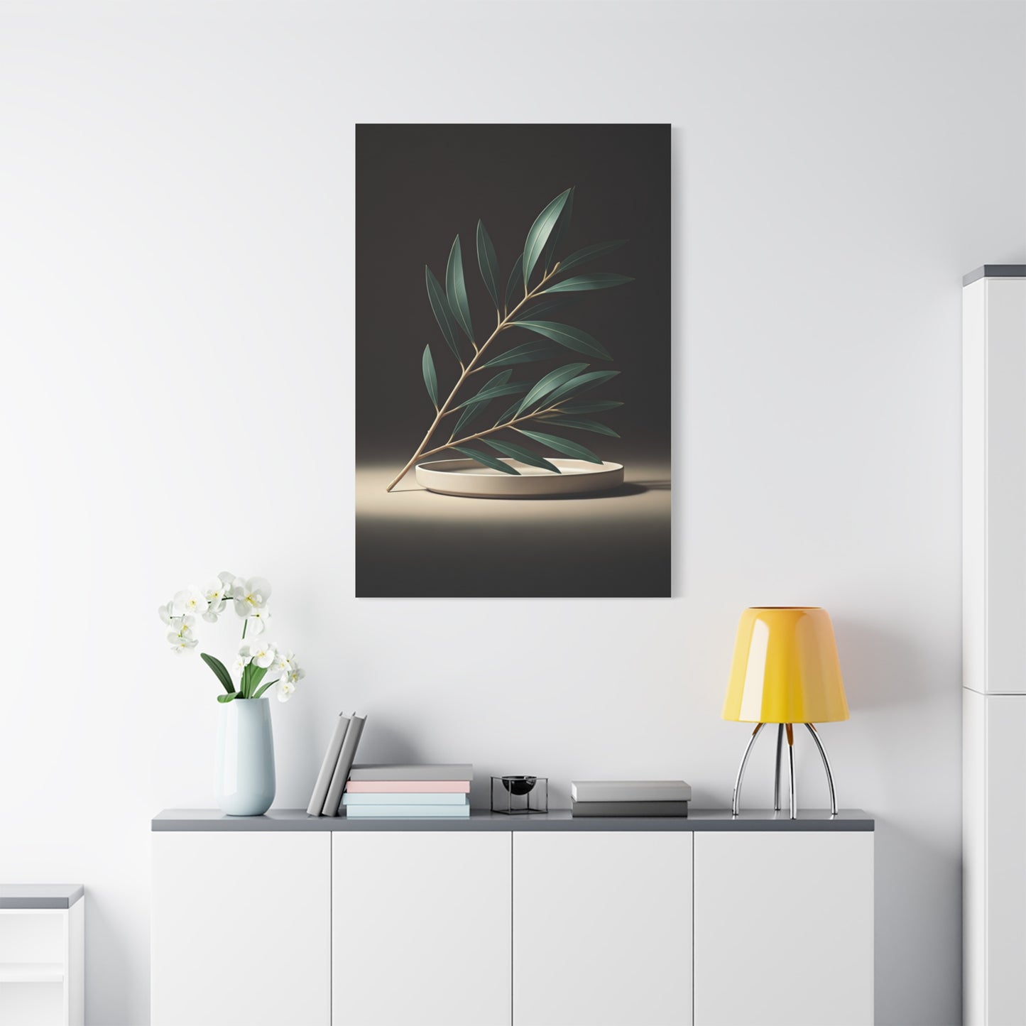 Minimal Olive Branch Botanical Wall Art & Canvas Prints