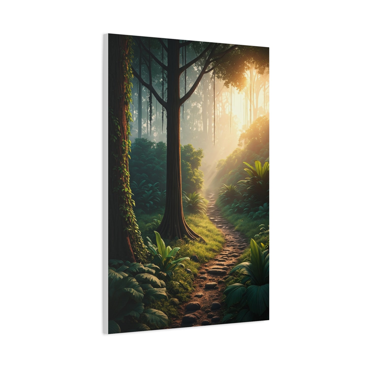 Sunlit Forest Path Enchantment Wall Art & Canvas Prints