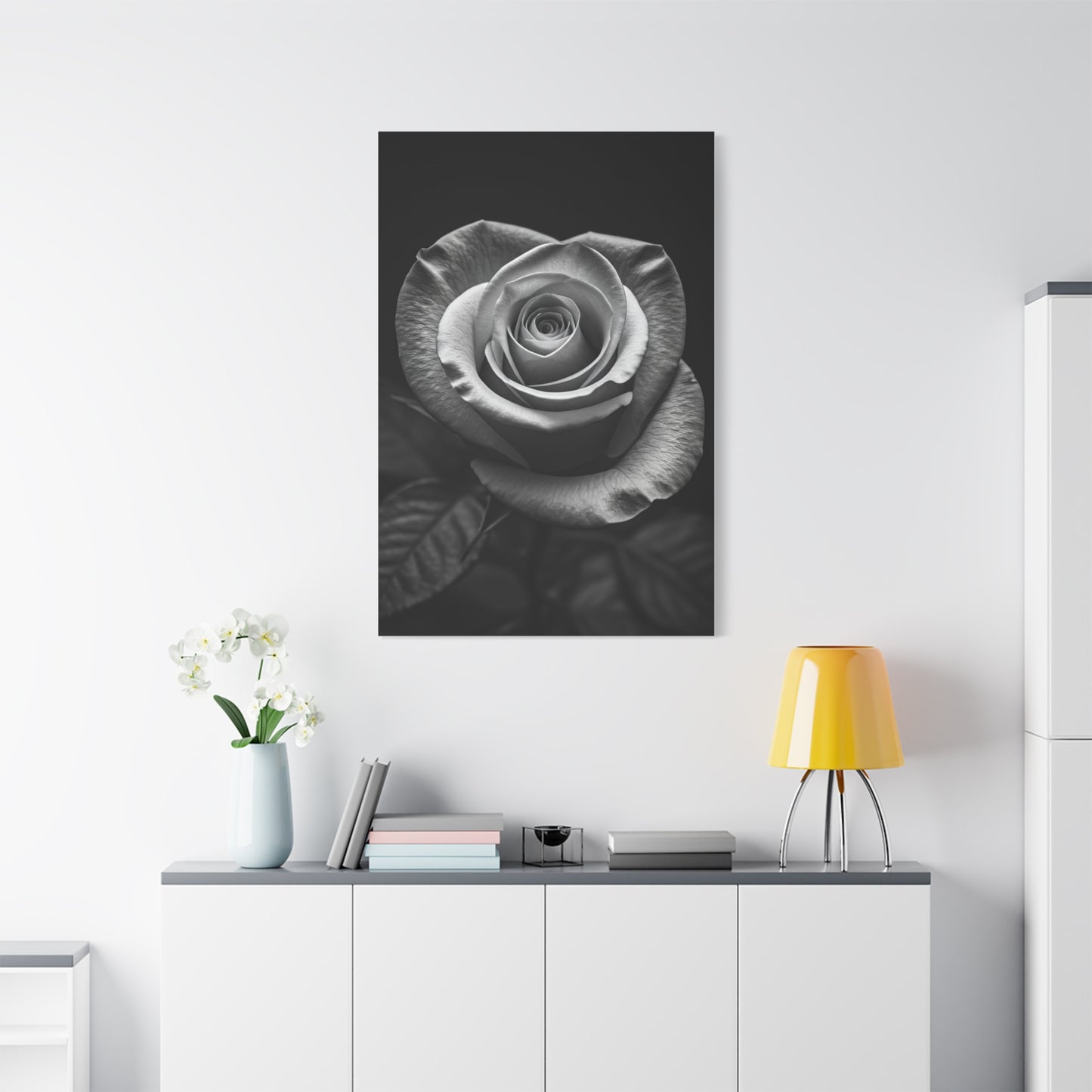 Classic Rose Close-Up Monochrome Wall Art & Canvas Prints