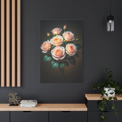 Peach Rose Harmony Floral Wall Art & Canvas Prints