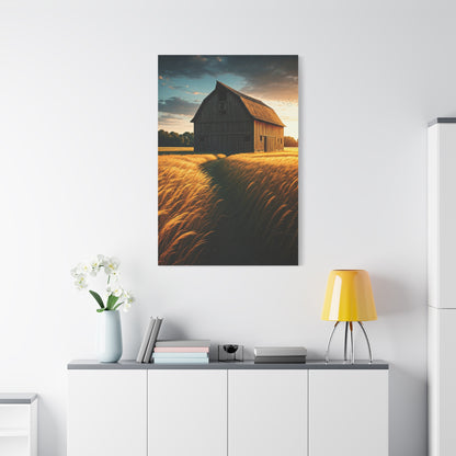 Harvest Field Barn at Sunset Wall Art & Canvas Prints