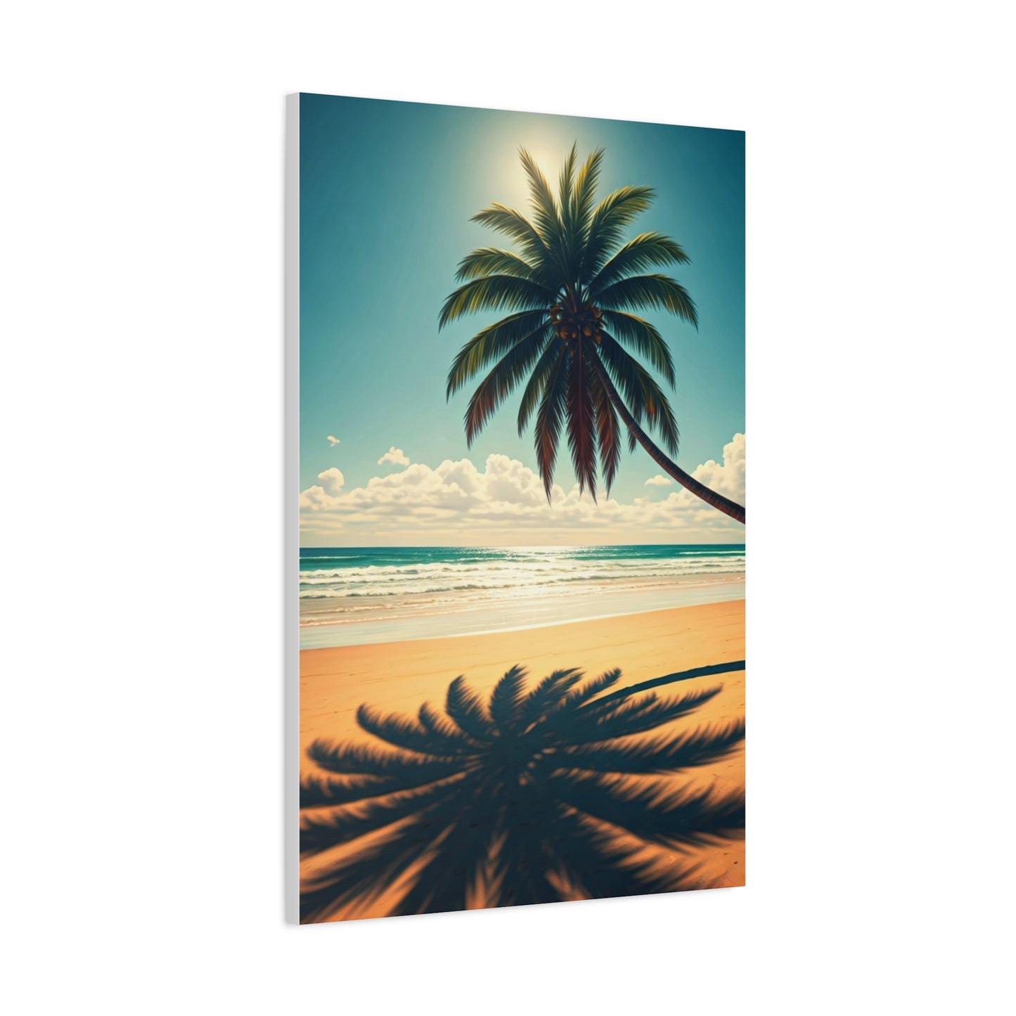Palm Shadow Serenity Beach Wall Art & Canvas Prints