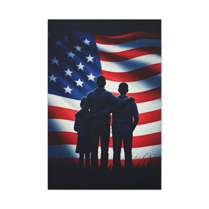 American Flag Over Golden Fields Wall Art & Canvas Prints