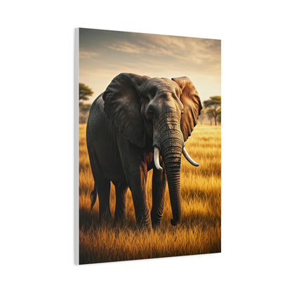 Majestic Elephant in Golden Grasslands Wall Art & Canvas Prints