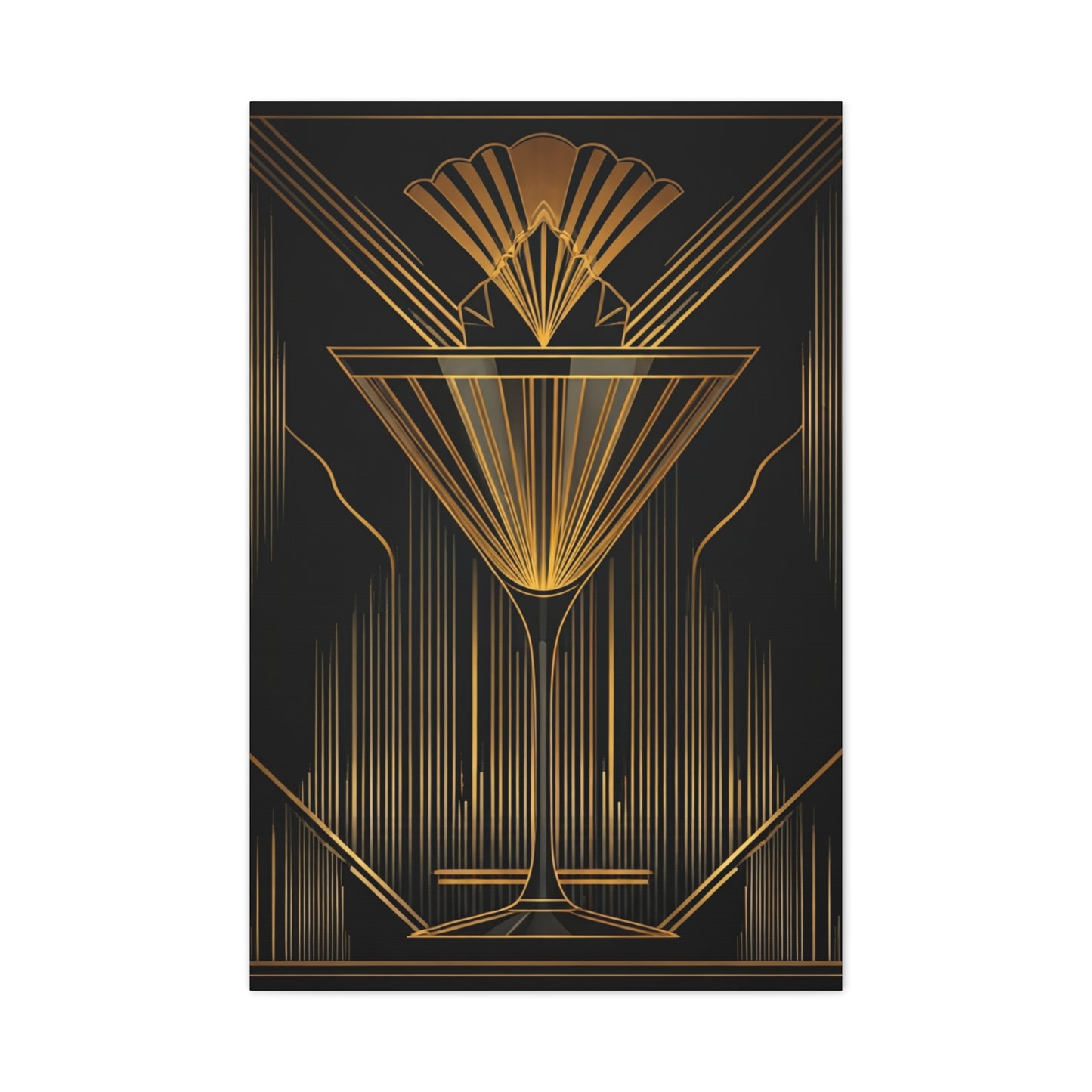 Golden Martini Luxe Art Deco Wall Art & Canvas Prints