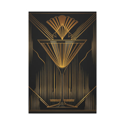 Golden Martini Luxe Art Deco Wall Art & Canvas Prints