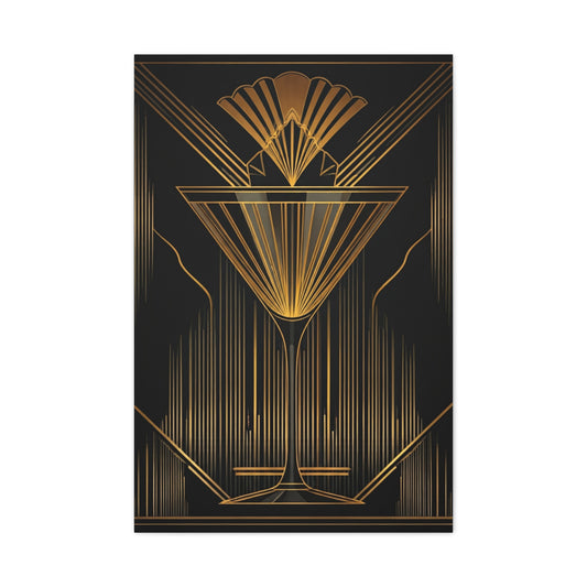 Golden Martini Luxe Art Deco Wall Art & Canvas Prints