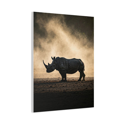 Rhino in Golden Dust Wilderness Wall Art & Canvas Prints