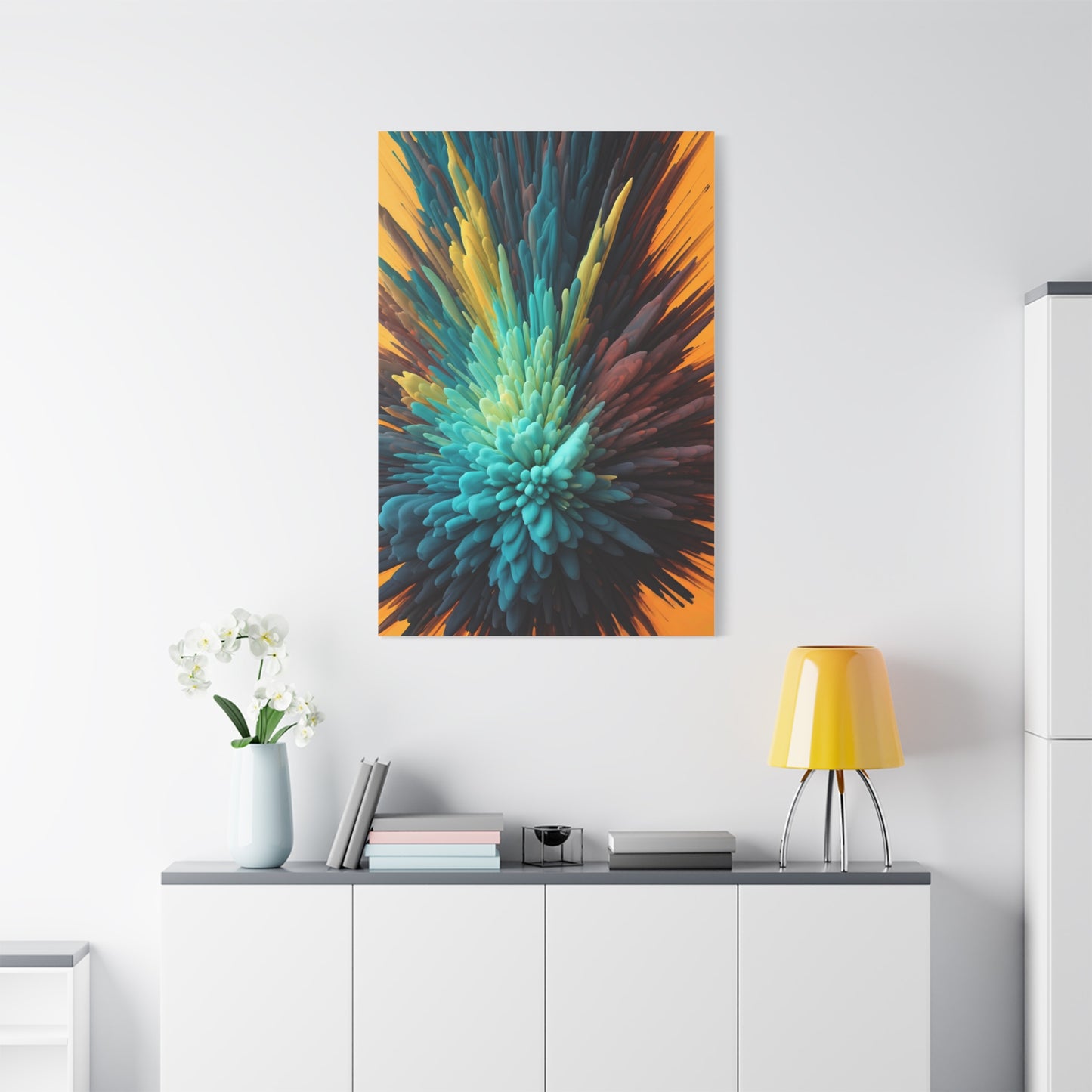 Teal Energy Bloom Abstract Wall Art & Canvas Prints