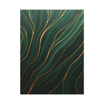 Emerald Gold Flow Abstract Wall Art & Canvas Prints