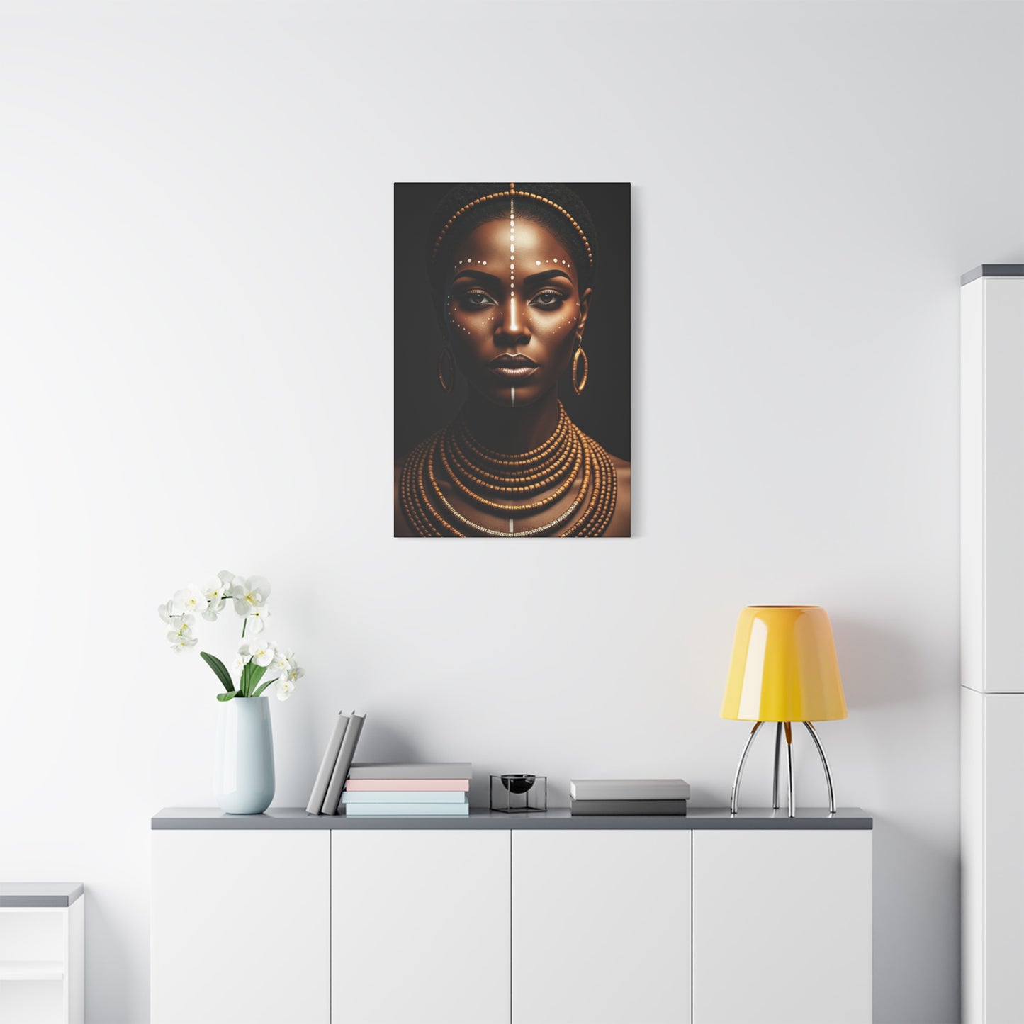 Golden Tribal Goddess Portrait Wall Art & Canvas Prints