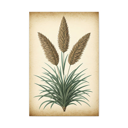 Wild Grass and Seed Heads Illustration Wall Art & Canvas Prints