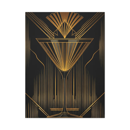 Golden Martini Luxe Art Deco Wall Art & Canvas Prints
