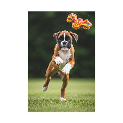 Playful Leap Boxer Wall Art & Canvas Print