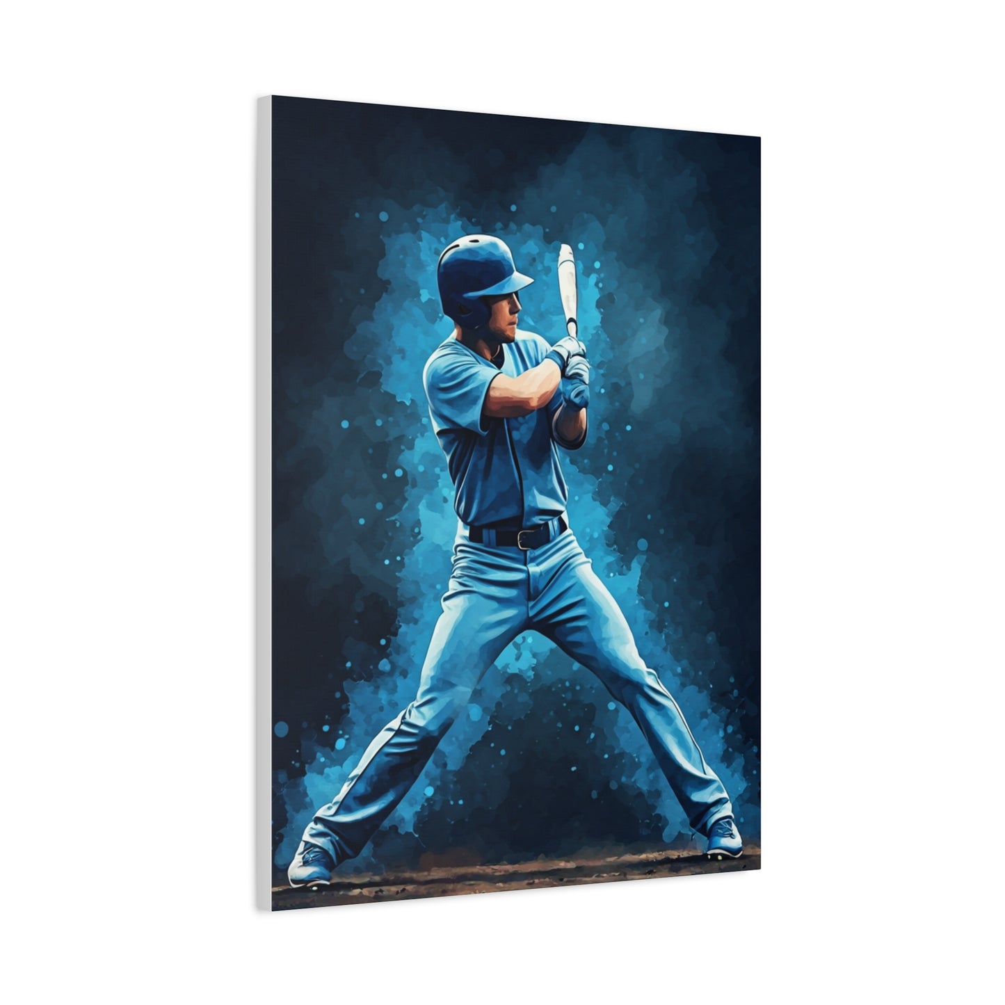 Electric Blue Batter Ready Stance Wall Art & Canvas Prints